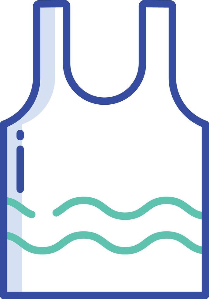 tank top outline color illustration vector