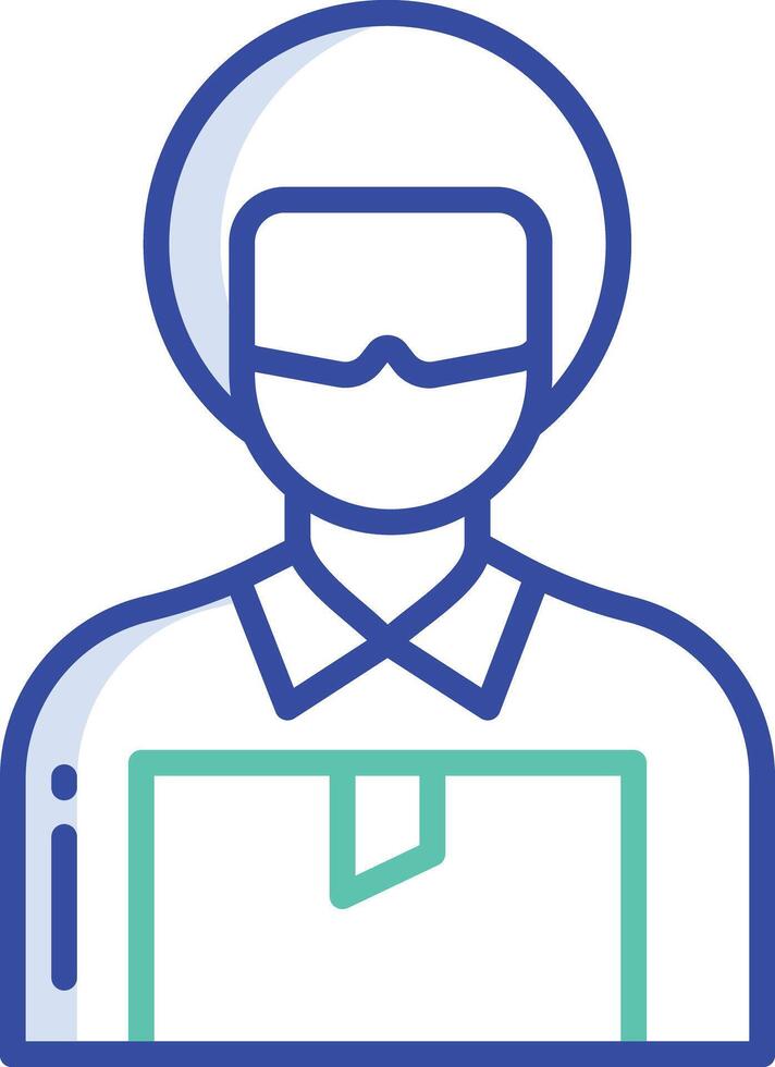 Delivery Man outline color illustration vector