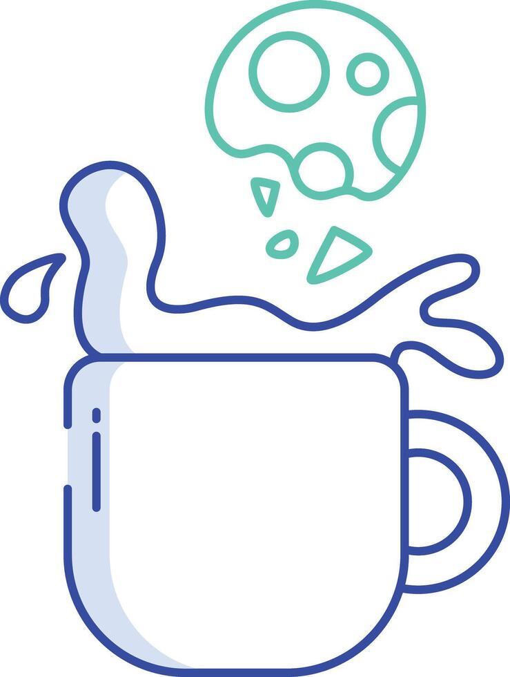 Milk and cookies outline color illustration vector