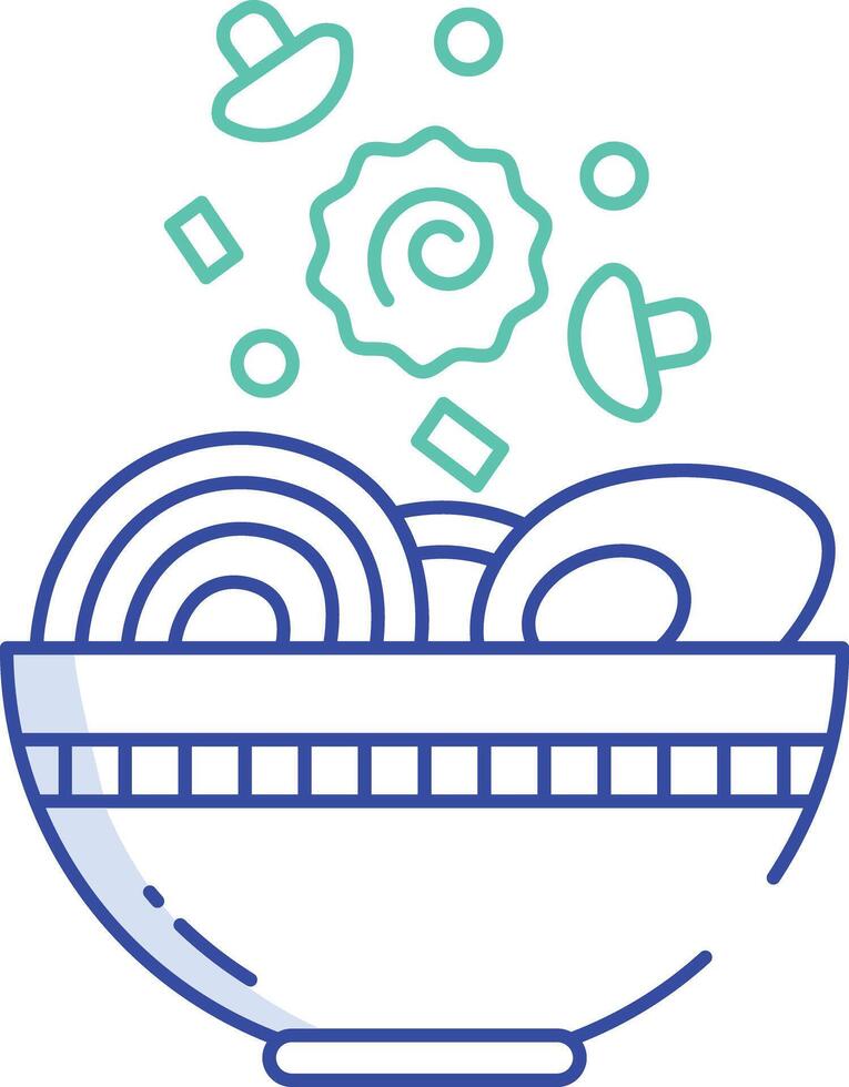 Ramen outline color illustration vector