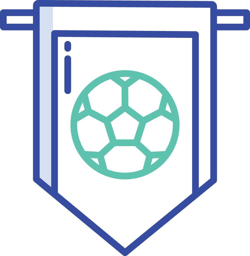 football pennant outline color illustration vector