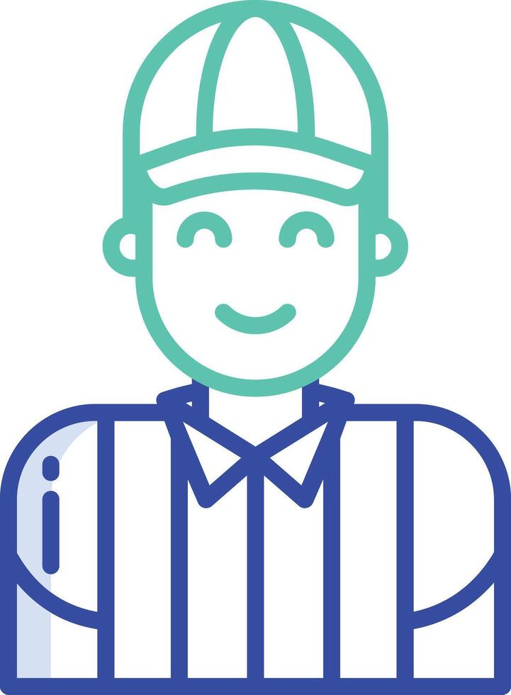Referee outline color illustration vector