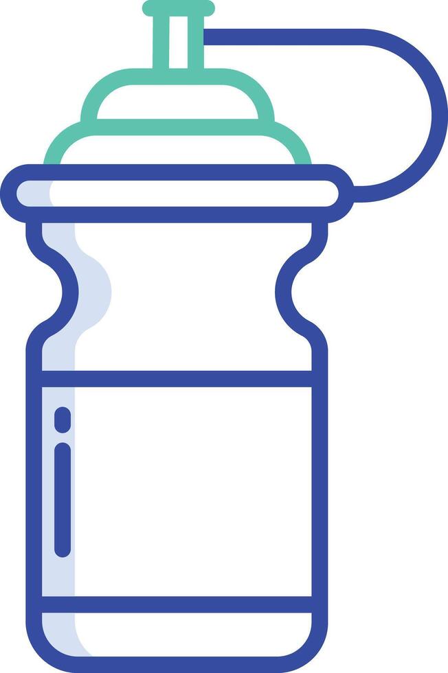 Water Bottle outline color illustration vector