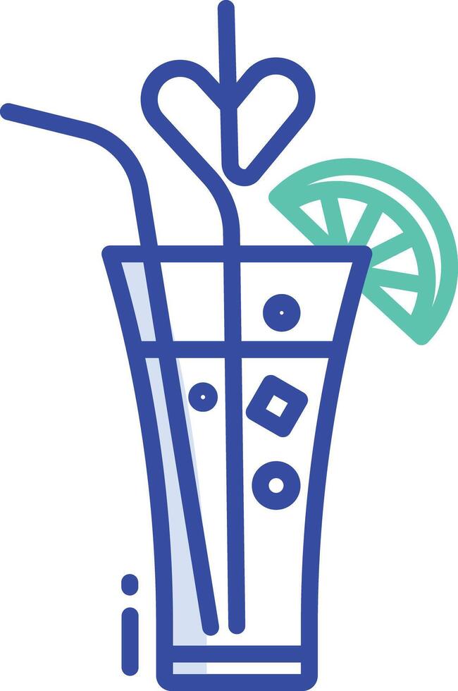 Cocktail outline color illustration vector