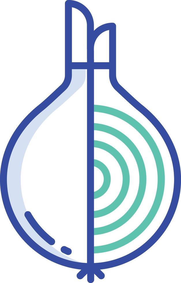Onion outline color illustration vector