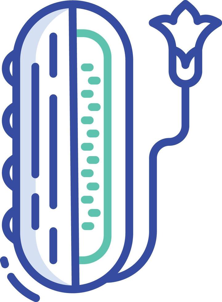 Cucumber slice outline color illustration vector