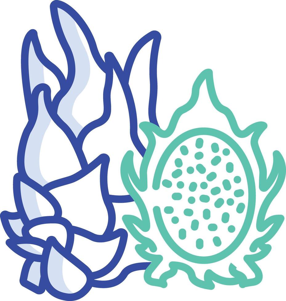 Dragon slice outline color illustration vector
