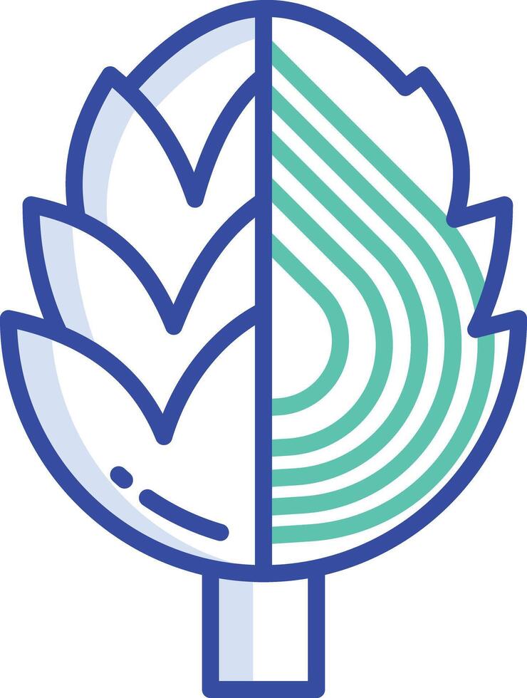 Artichoke slice outline color illustration vector