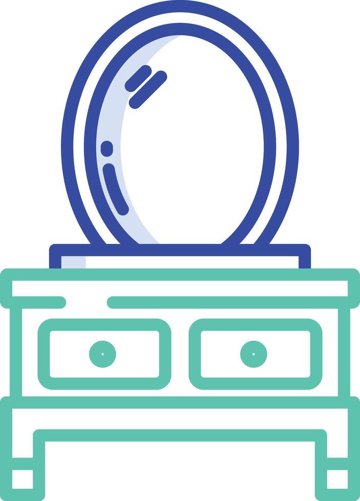 Mirror stand outline color illustration vector