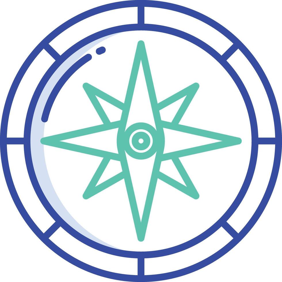 Compass outline color illustration vector