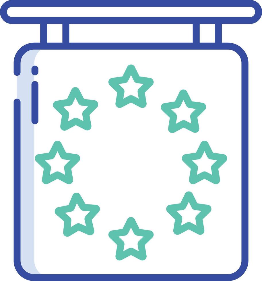 European union outline color illustration vector