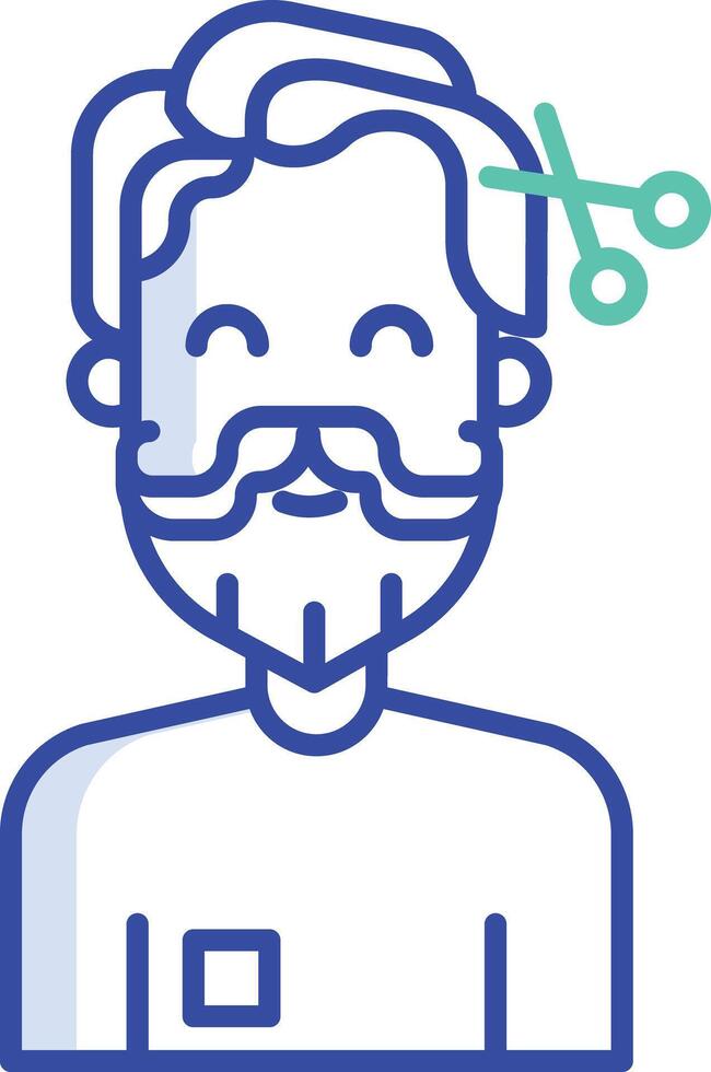Haircut Men outline color illustration vector