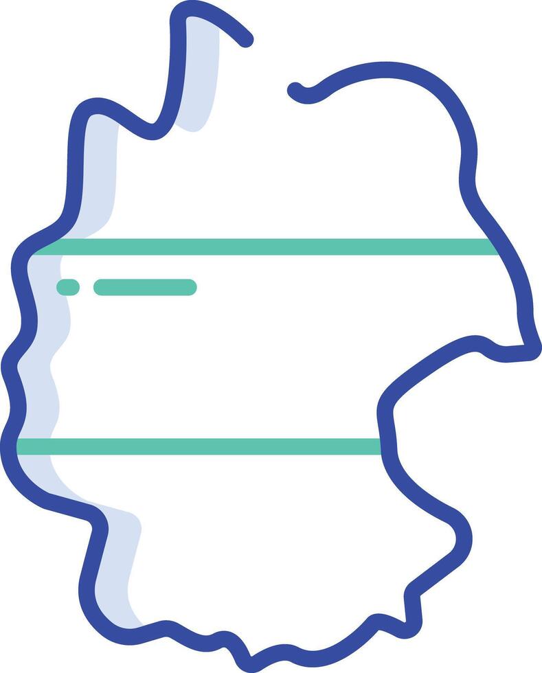 Germany map outline color illustration vector