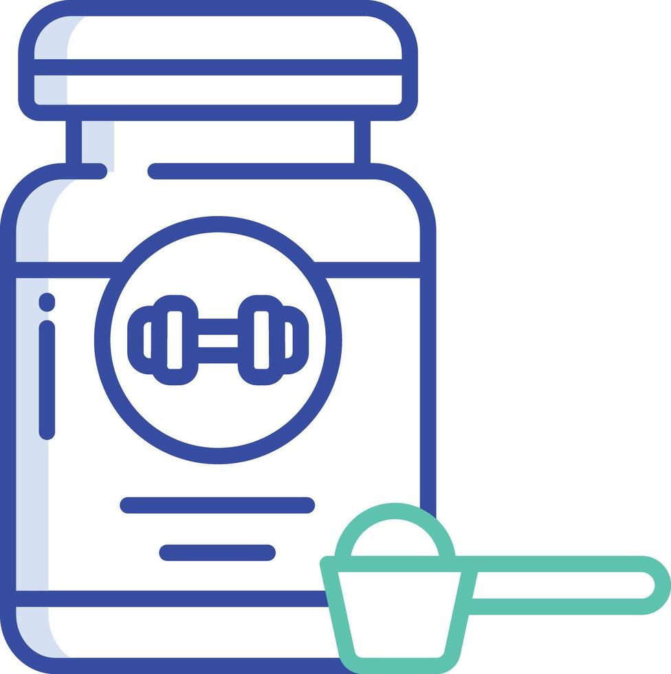 Protine Suppliments outline color illustration vector