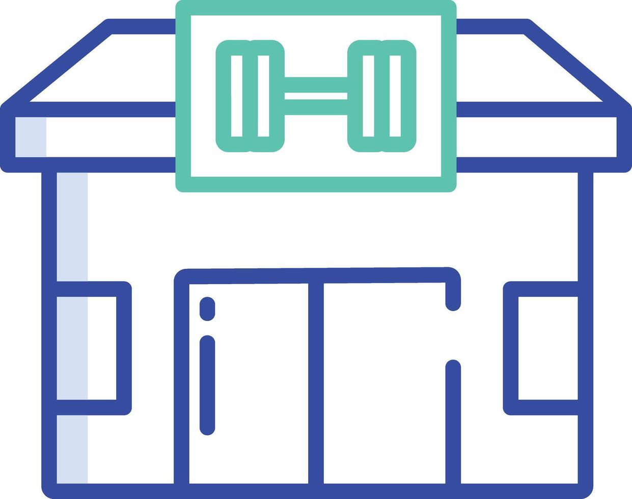 Gym outline color illustration vector