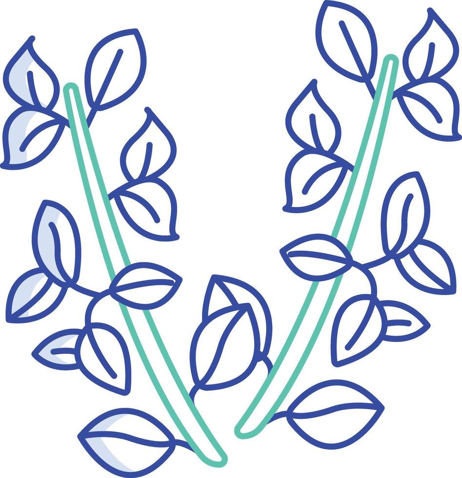 Thyme outline color illustration vector