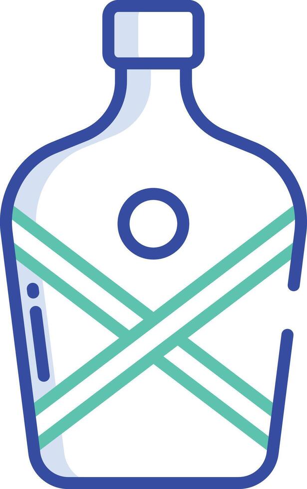 Flask outline color illustration vector