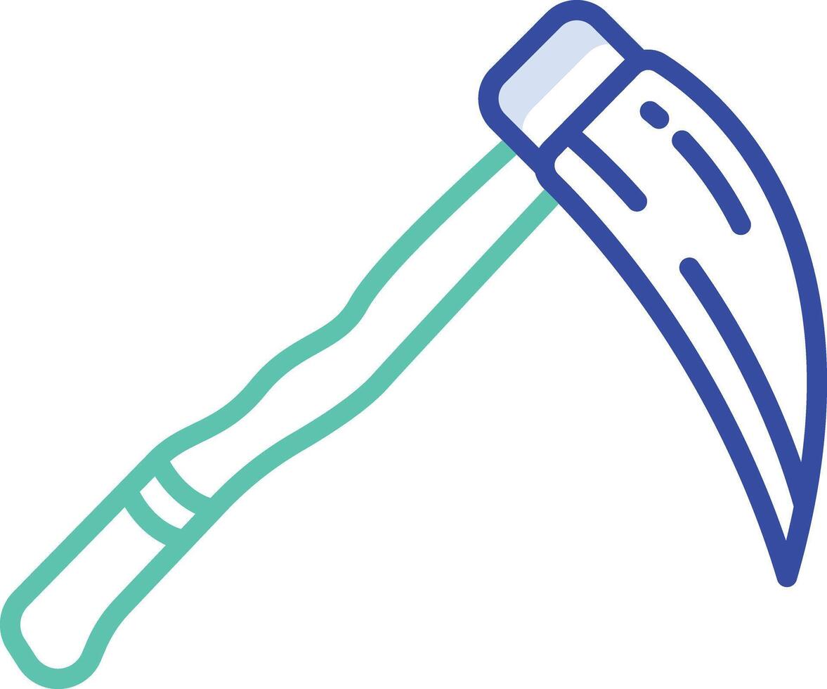 Pickaxe2 outline color illustration vector