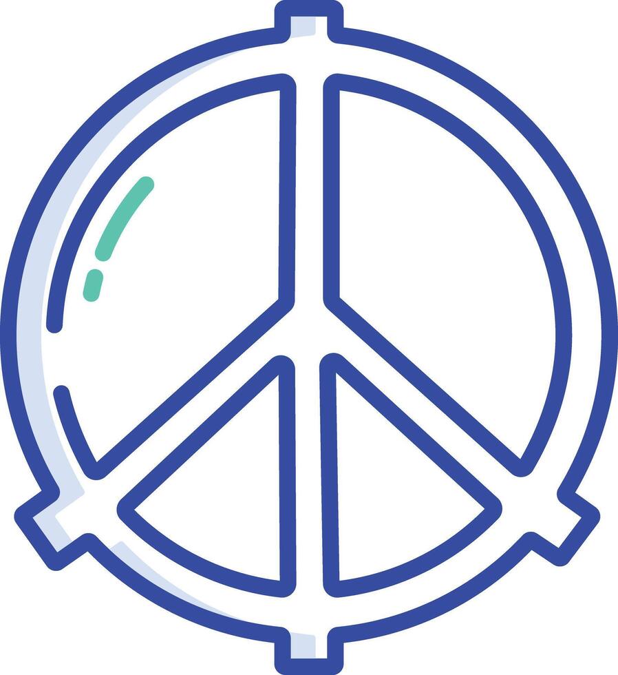 Peace outline color illustration vector