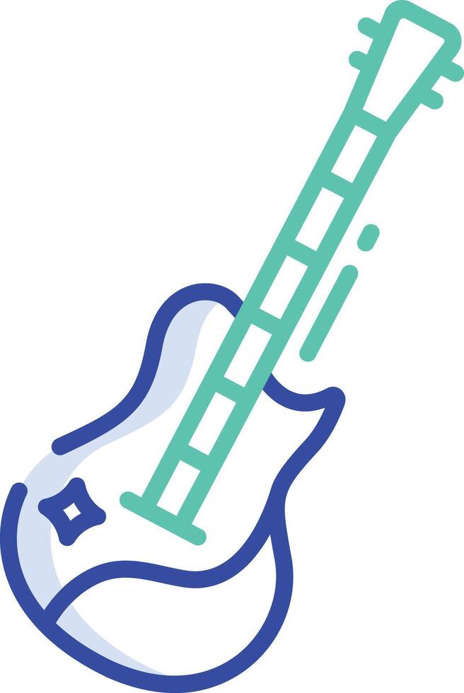 Guitar outline color illustration vector