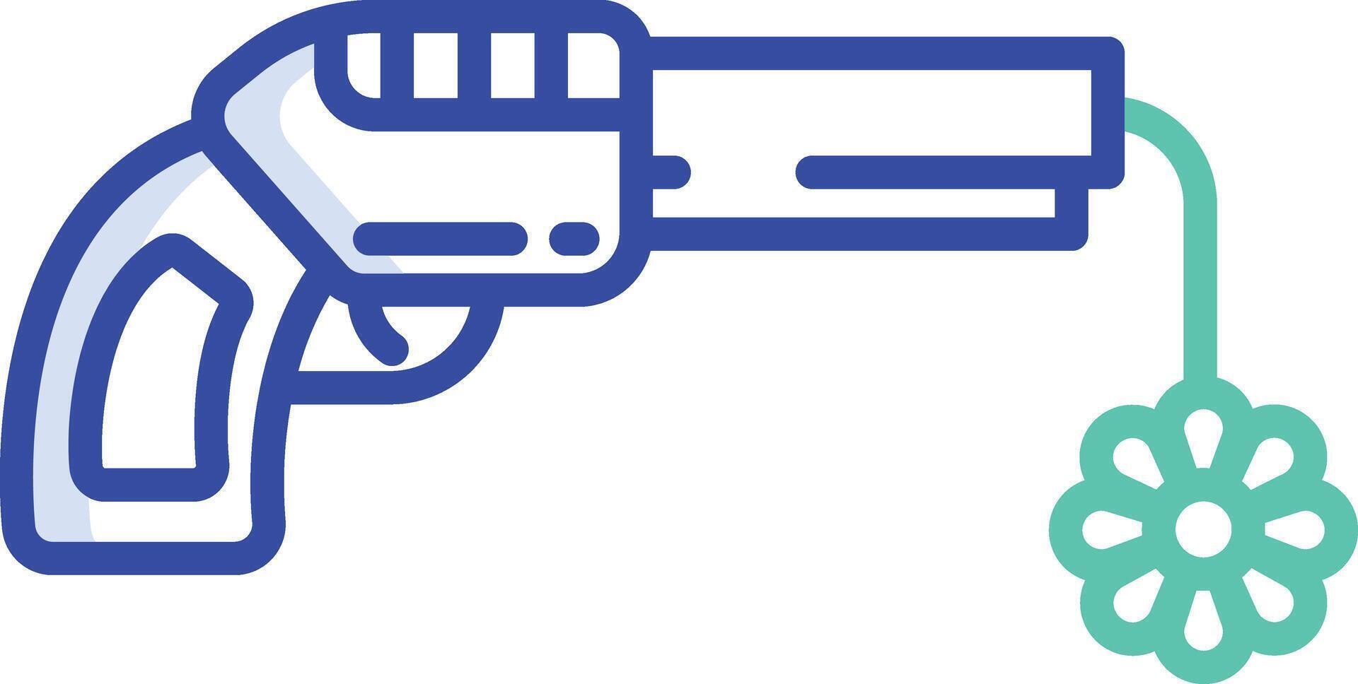 Gun flower outline color illustration vector
