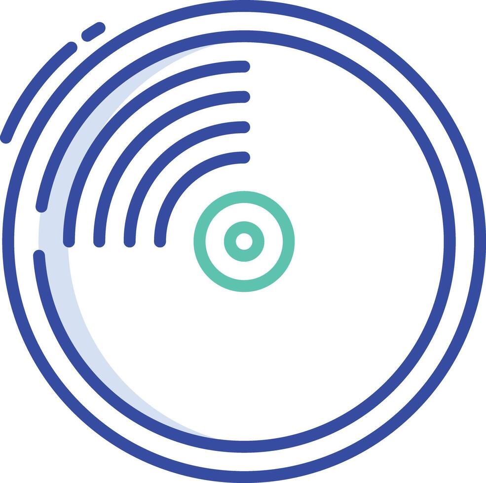 Vynil Disk outline color illustration vector