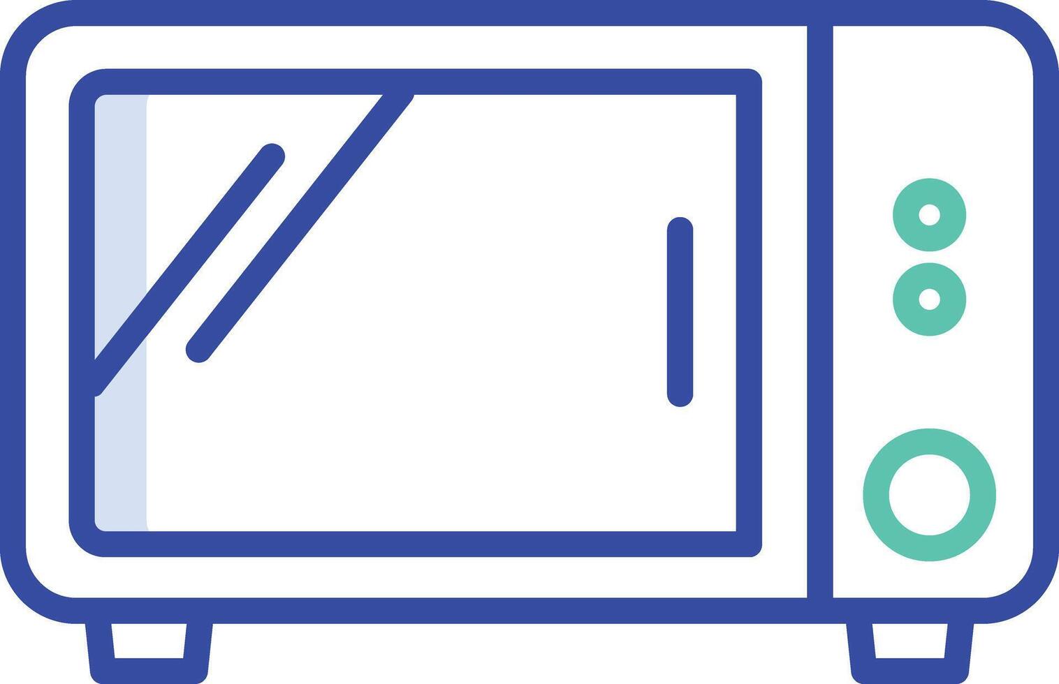 Microwave oven outline color illustrations vector