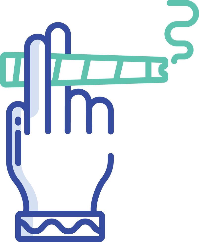 Smoking outline color illustration vector
