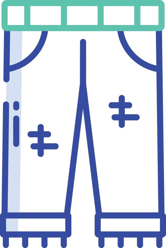 Trouser outline color illustration vector