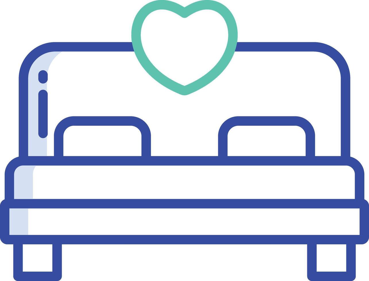 Bed outline color illustration vector