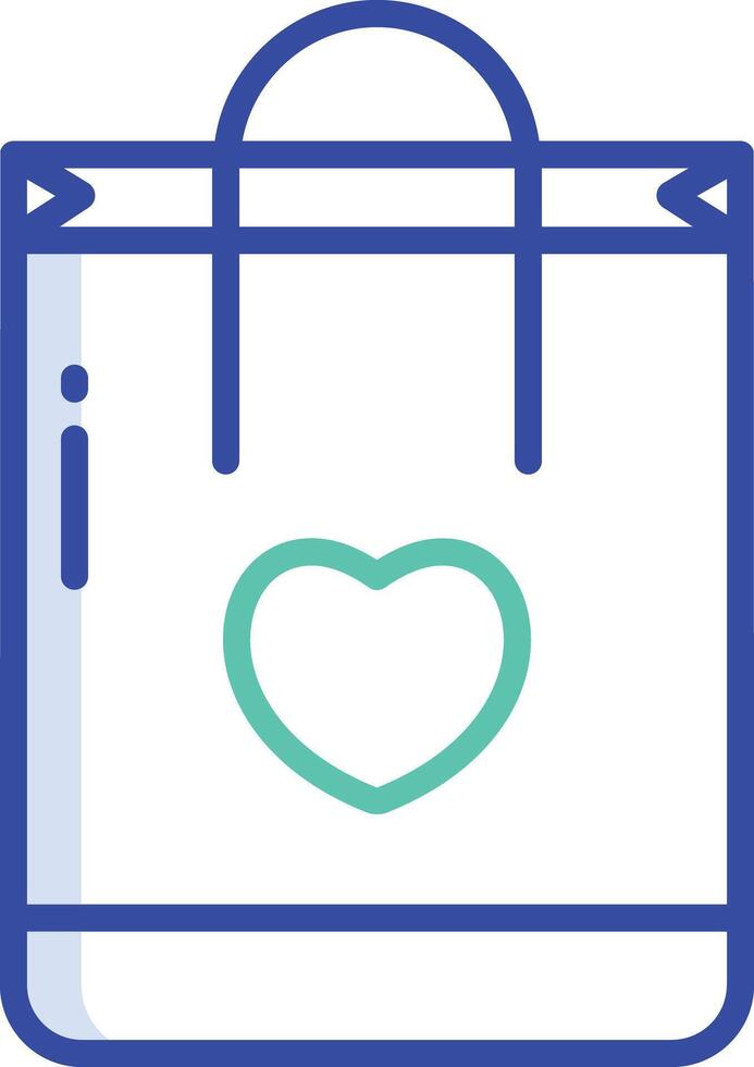 Bag outline color illustration vector