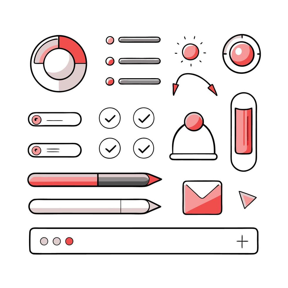 sencillo web ui elementos equipo gráfico vector