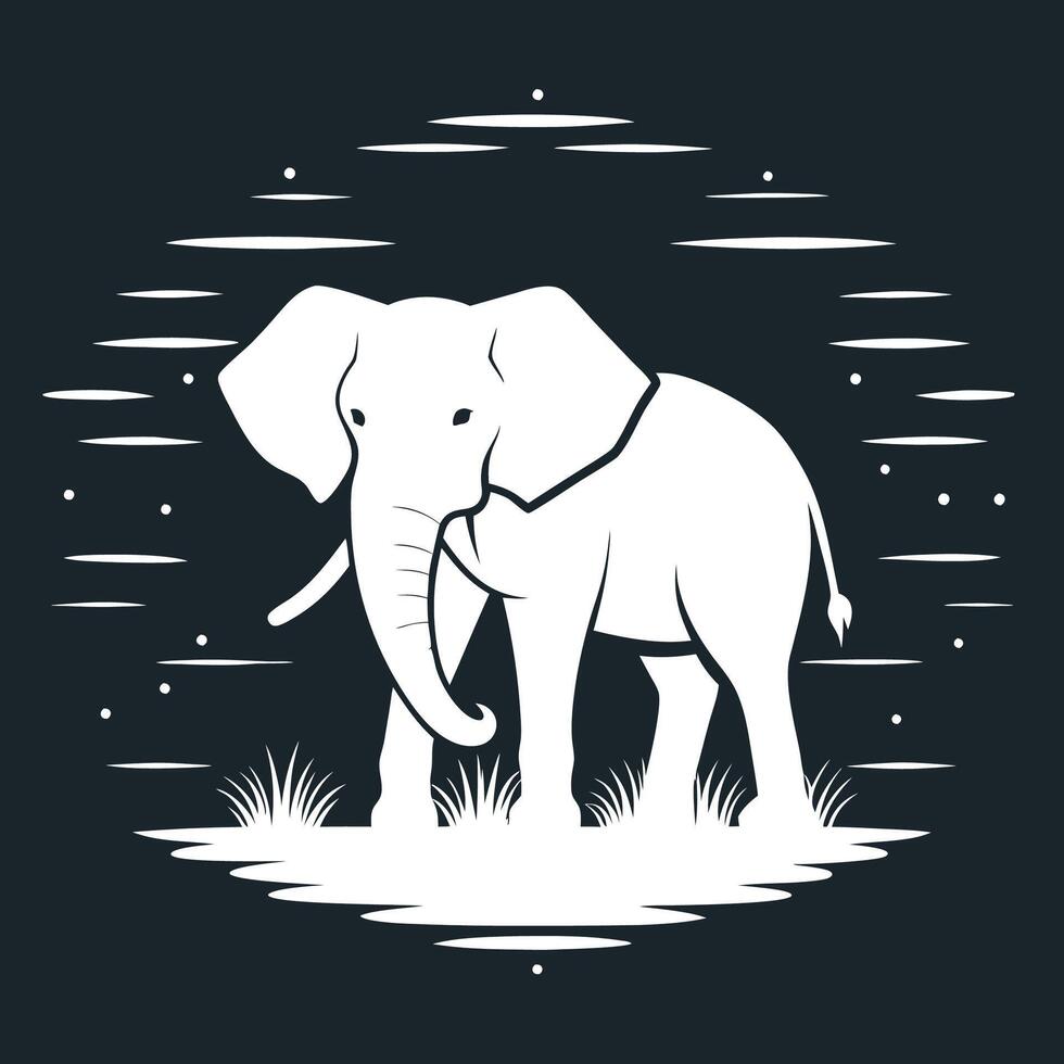 Elephant silhouette art illustration vector