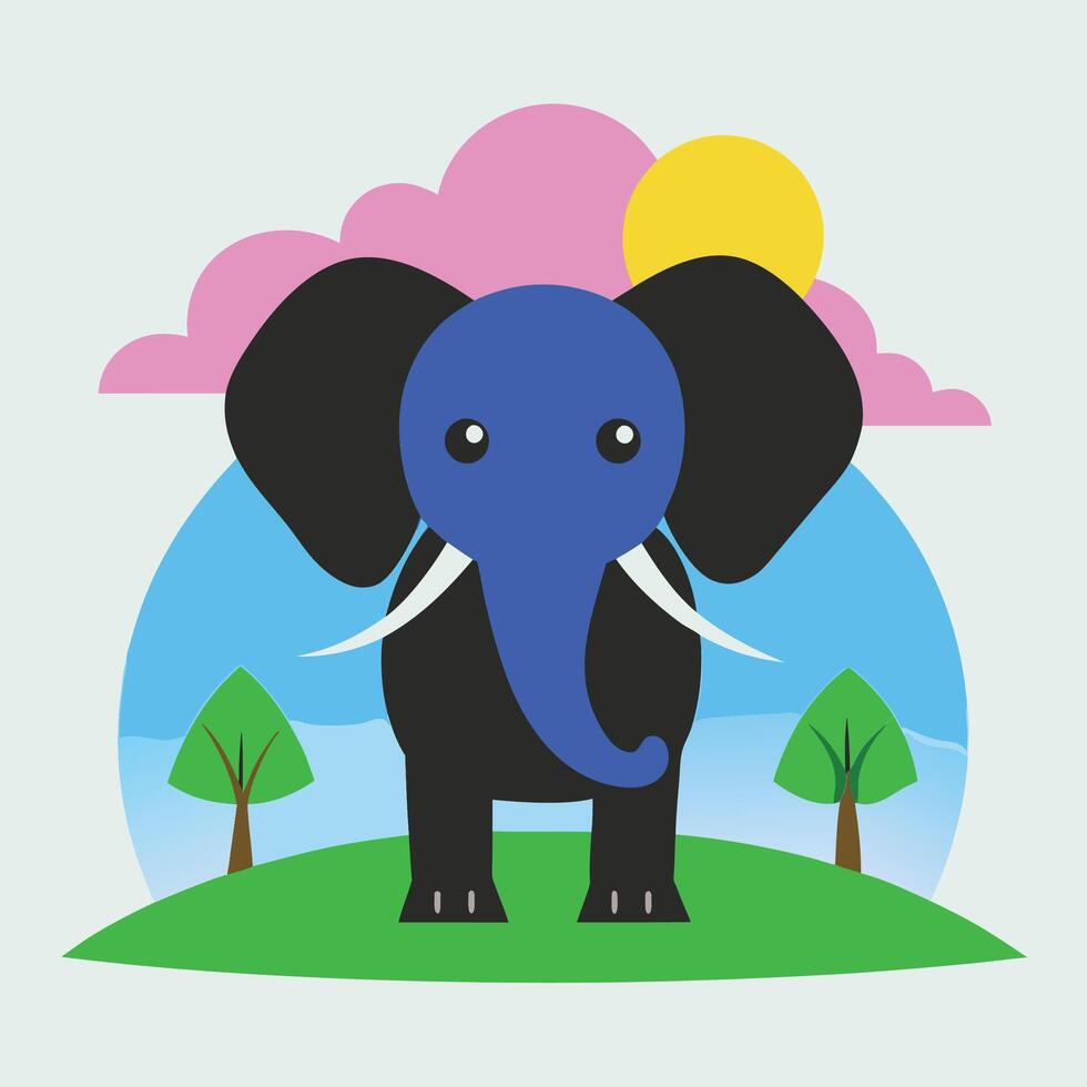 Elephant silhouette art illustration vector