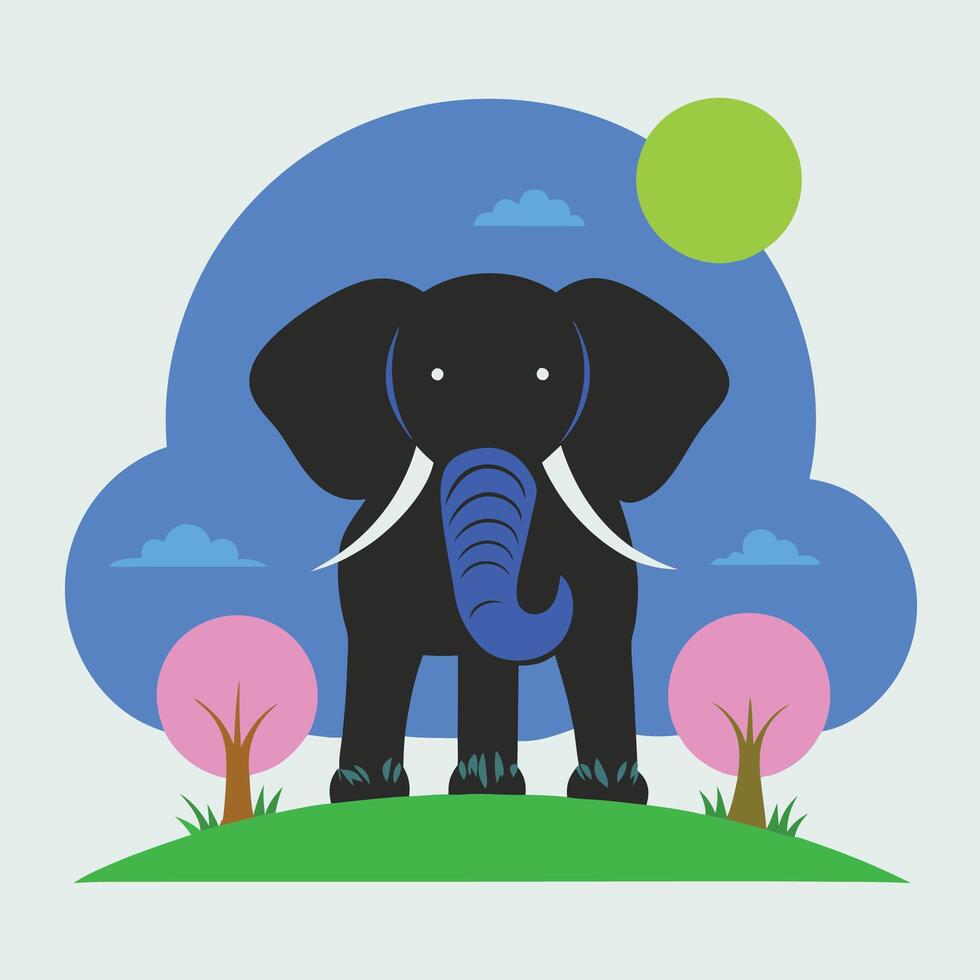 Elephant silhouette art illustration vector