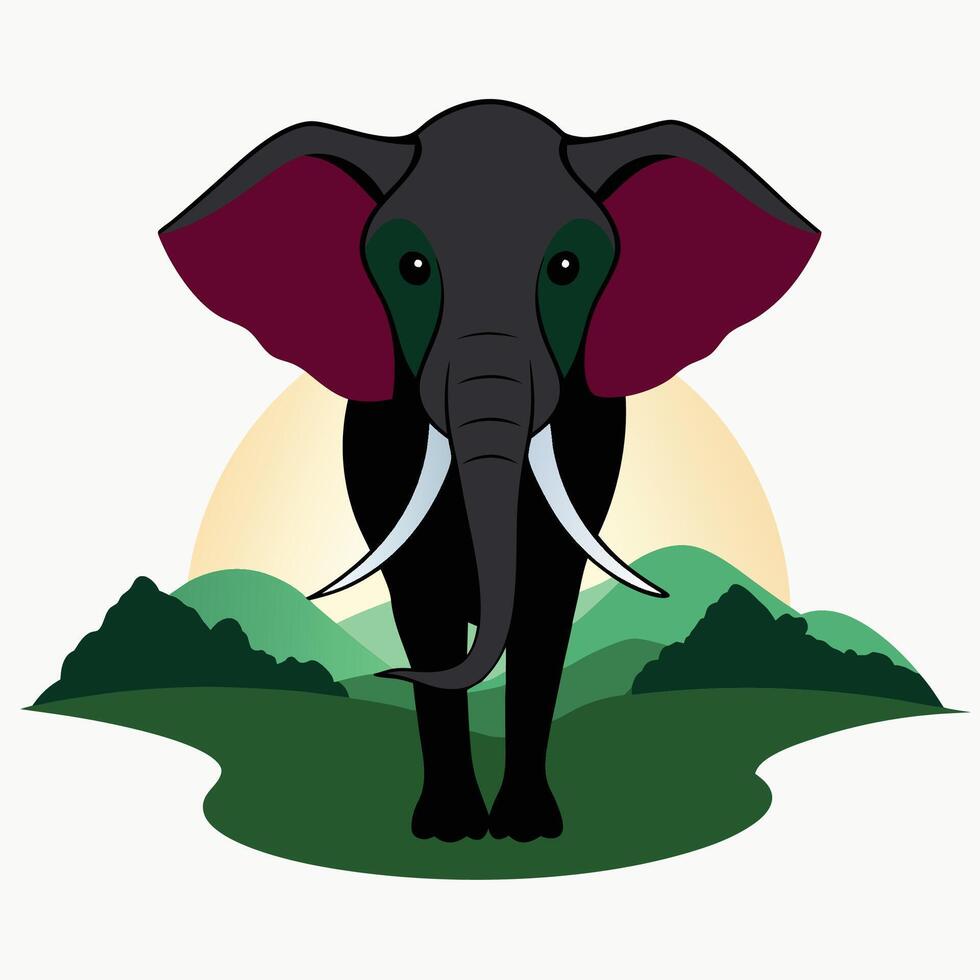 Elephant silhouette art illustration vector