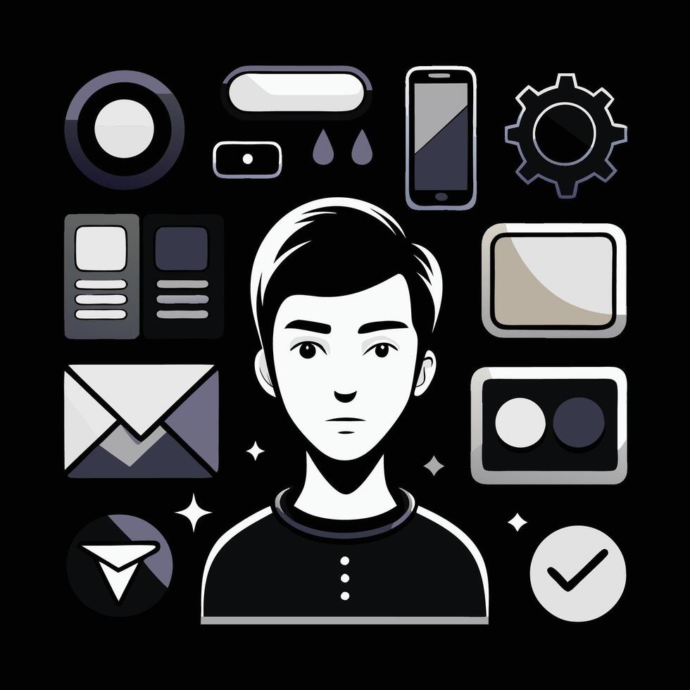 Simple Web UI elements kit graphic vector