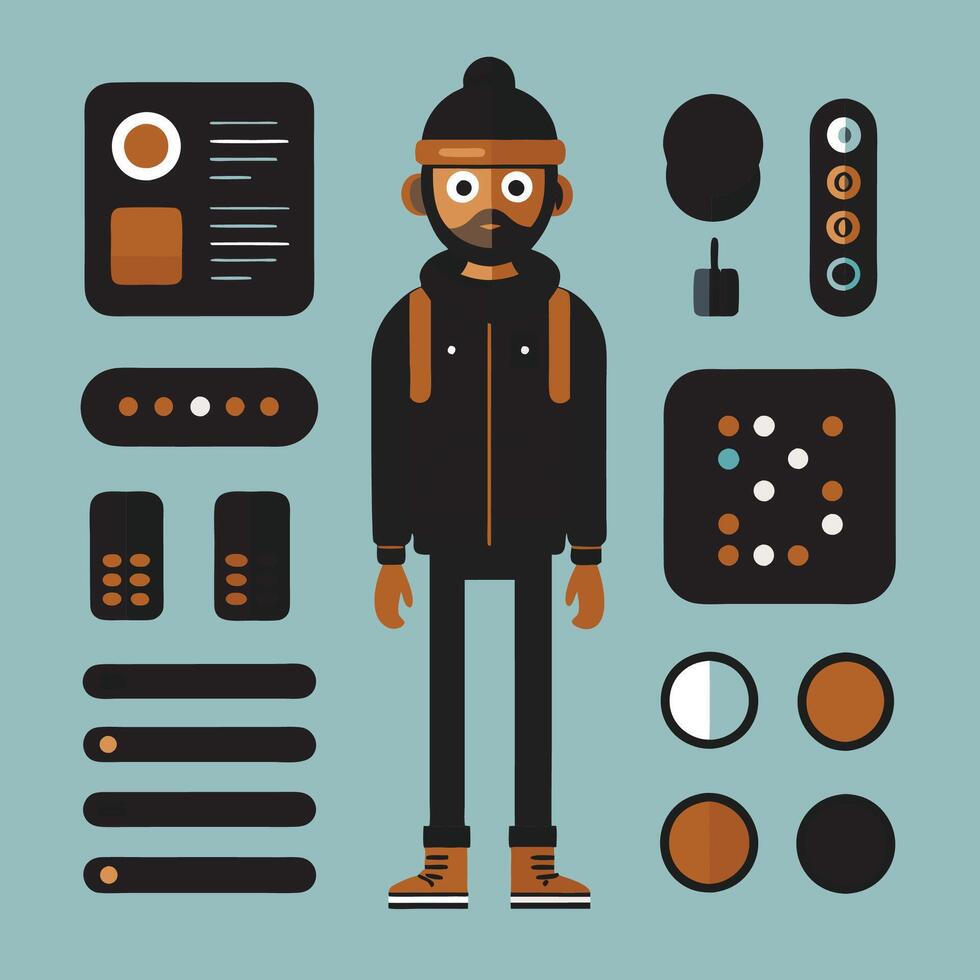 Simple Web UI elements kit graphic vector