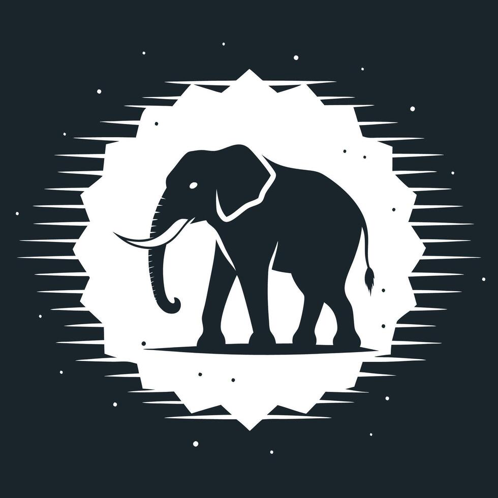 Elephant silhouette art illustration vector