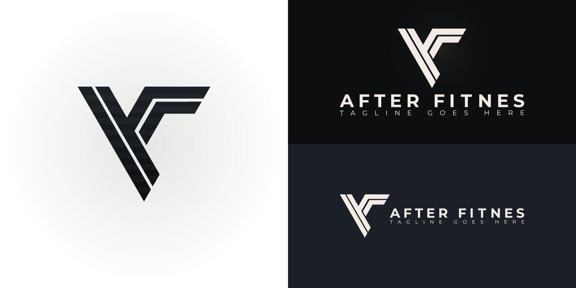 Abstract initial triangle letter AF or FA logo in black color isolated on multiple background colors. The logo is suitable for fitness business logo design illustration inspiration templates. vector