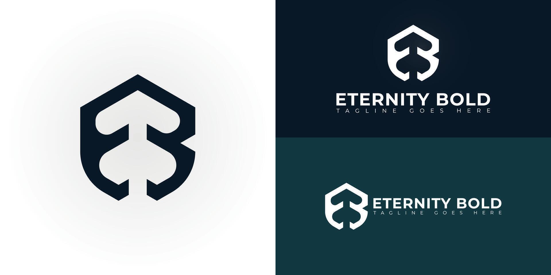 Abstract initial hexagon letters EB or BE logo in blue color isolated on multiple background colors. The logo is suitable for dental office logo design illustration inspiration templates. vector