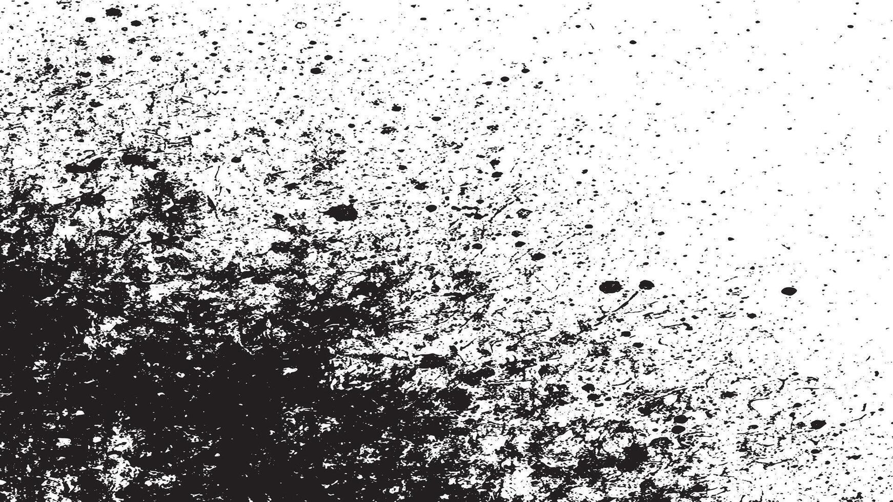 Black Gritty Grunge Overlay Texture with Rough Dirty Patterns on White vector