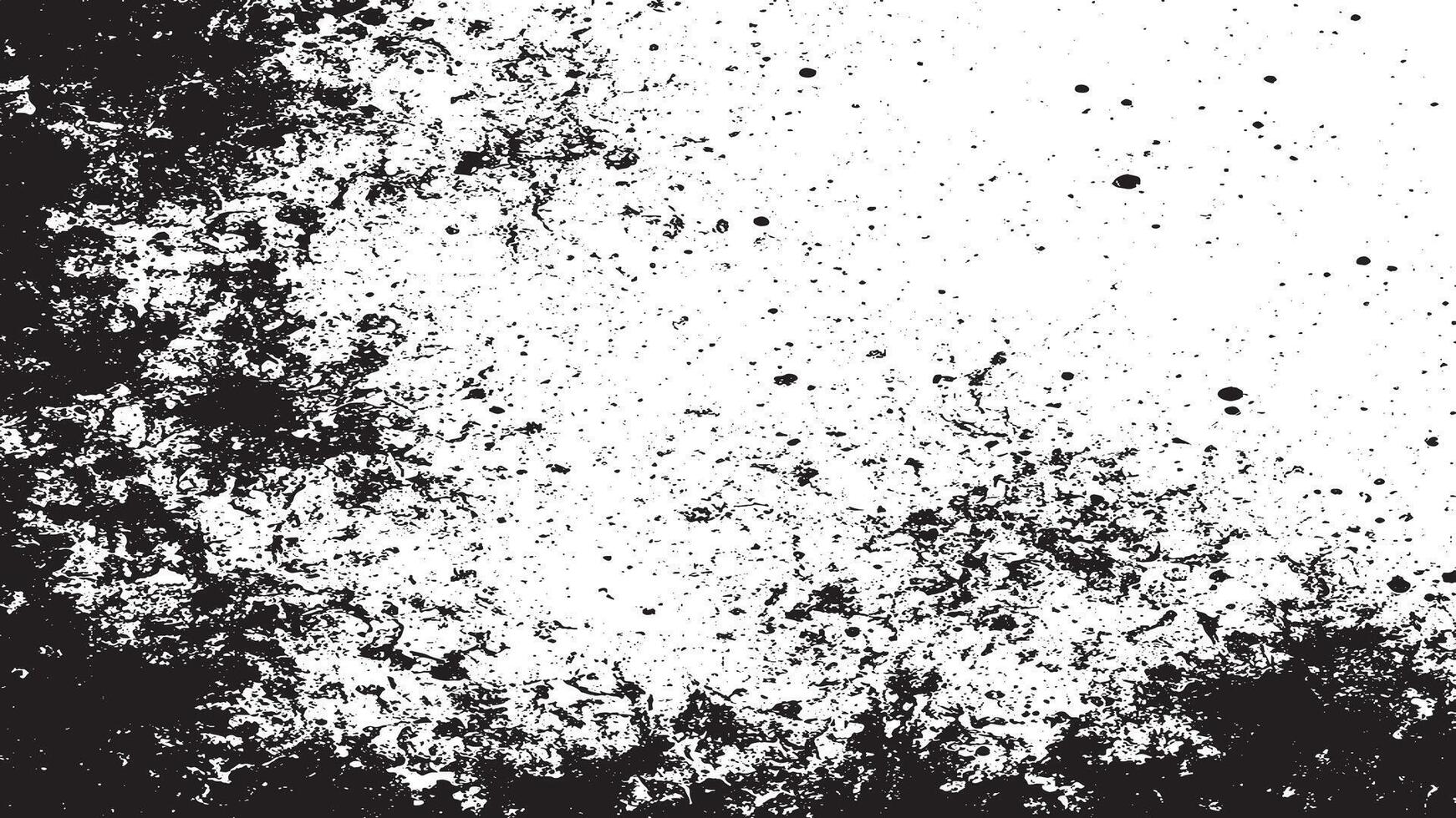 Black Gritty Grunge Overlay Texture with Rough Dirty Patterns on White vector