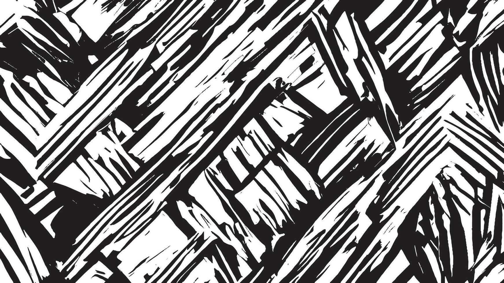 Intricate Black Monochrome Overlay with Abstract Grunge Gritty Art Texture on White Background vector
