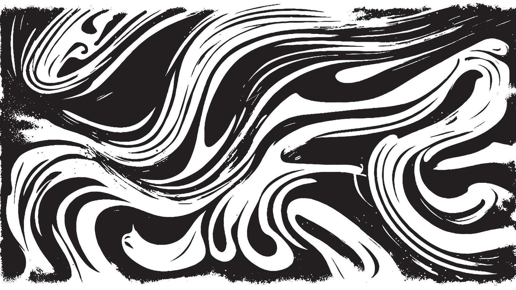 Intricate Black Monochrome Overlay with Abstract Grunge Gritty Art Texture on White Background vector