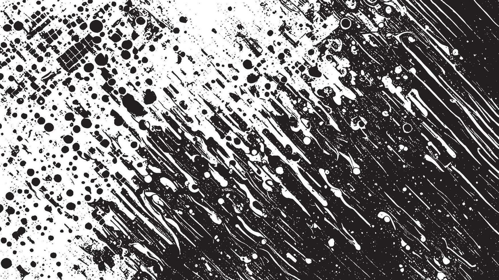 Detailed Black Monochrome Grunge Texture on White Background, Art for Overlay vector