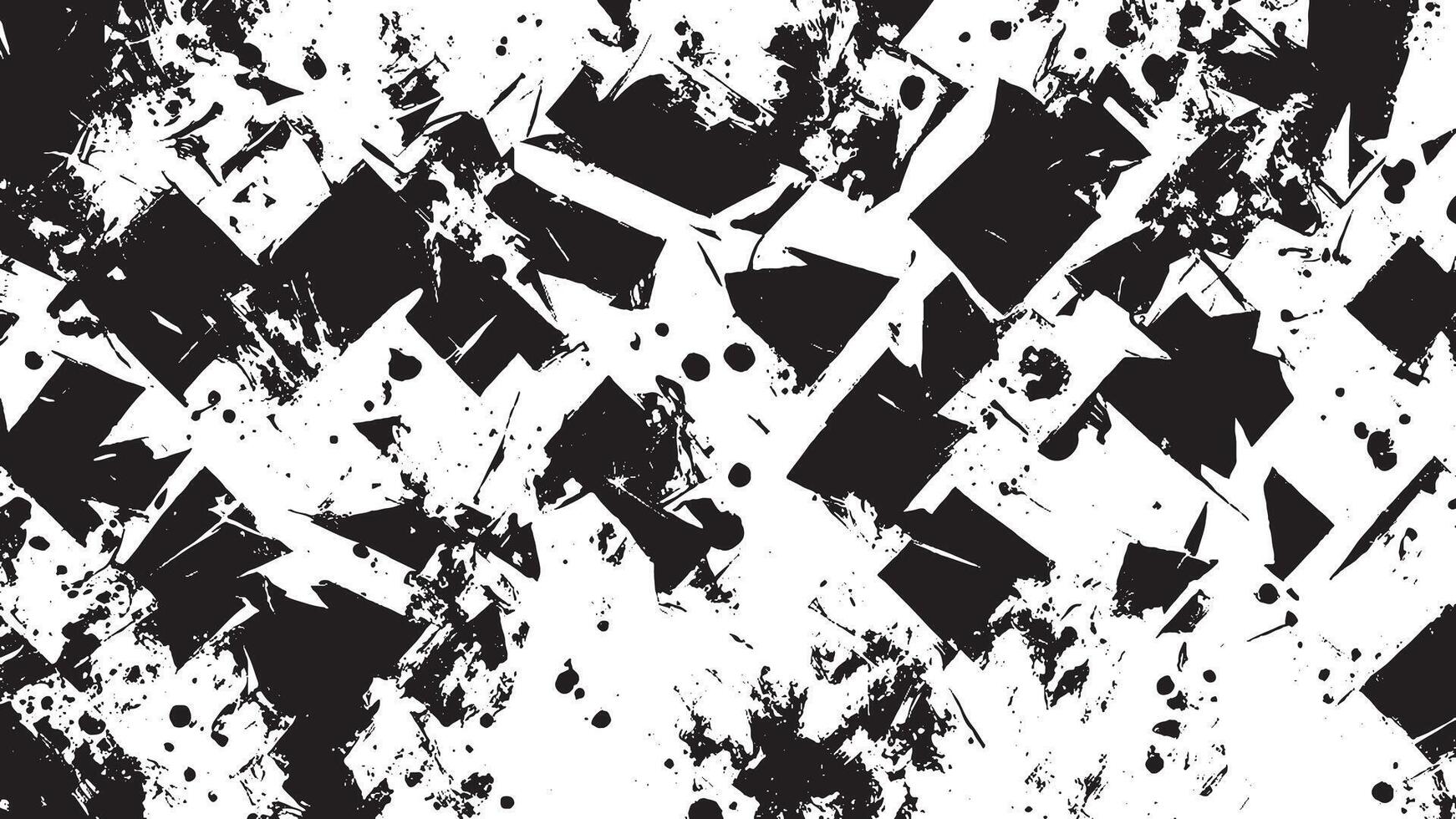 Detailed Black Monochrome Grunge Texture on White Background, Art for Overlay vector