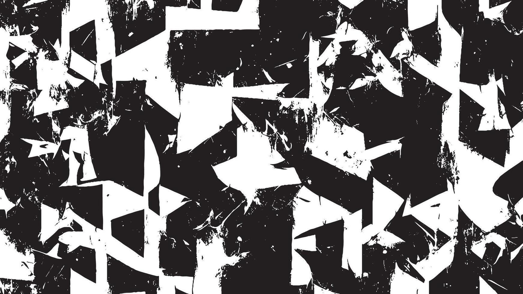 Detailed Black Monochrome Grunge Texture on White Background, Art for Overlay vector