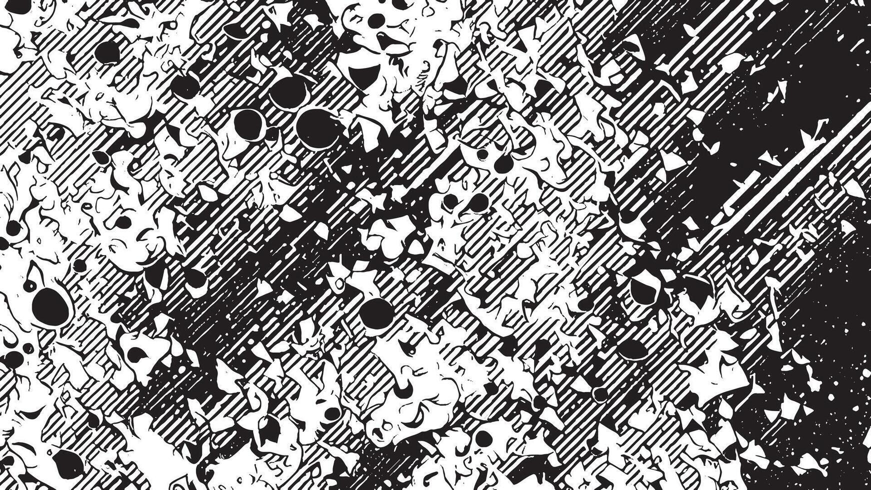 Black Monochrome Abstract Gritty Grunge Art Texture on White Background vector