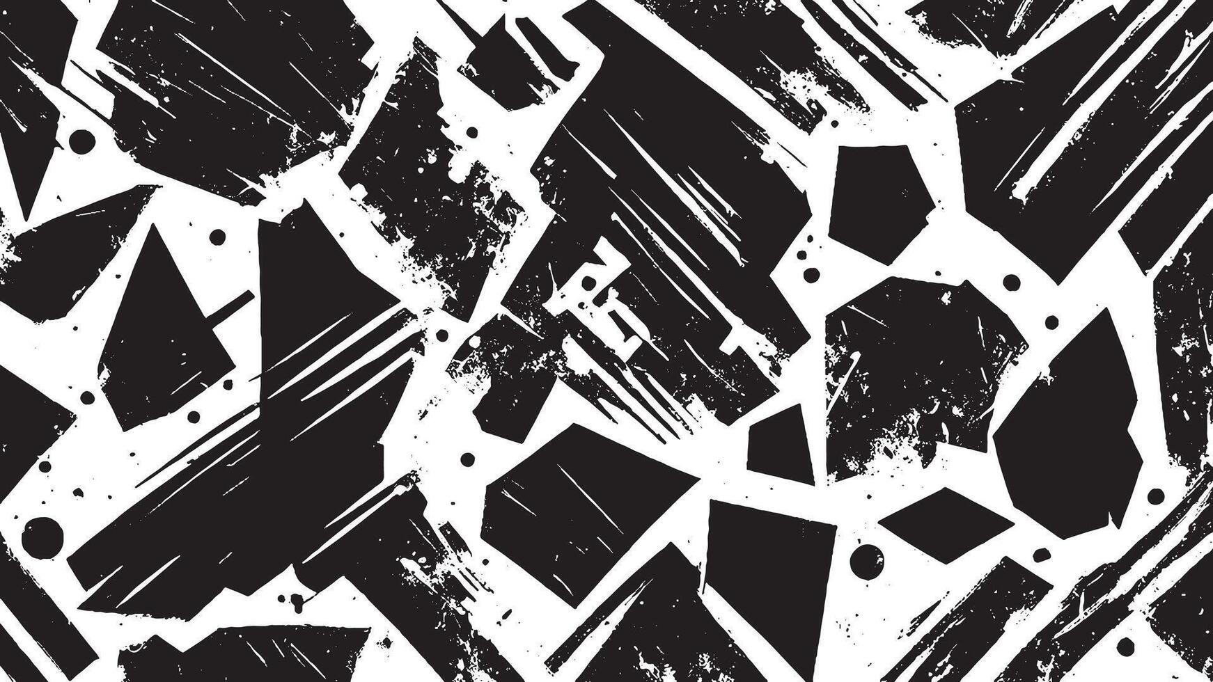 Black Monochrome Abstract Gritty Grunge Art Texture on White Background vector